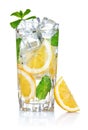 Glass of fresh cool water with lemon Royalty Free Stock Photo