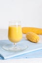 Glass of fresh corn milk. Royalty Free Stock Photo