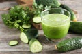 Glass of fresh cucumber juice Royalty Free Stock Photo