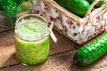 Glass of fresh cucumber smoothie Royalty Free Stock Photo