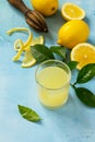 Glass of fresh freshly squeezed lemon juice. Royalty Free Stock Photo