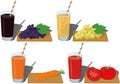 Glass of fresh fruit and vegetable juice vector illustration