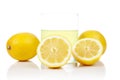 Glass of fresh lemon juice Royalty Free Stock Photo