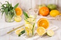The glass of fresh lemonade with drops of a liquid splash Royalty Free Stock Photo