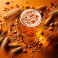 Glass of fresh light beer - AI generated image