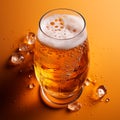 Glass of fresh light beer - AI generated image