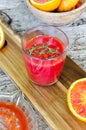 Glass with fresh made Sicilian blood orange juice