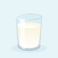 Glass of fresh milk. Vector illustration