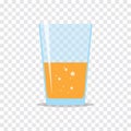 Glass of Fresh Orange Juice Flat Icon