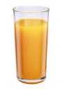 Glass of Fresh orange juice isolated on white background, With clipping path Royalty Free Stock Photo