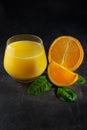 Glass with fresh orange juice Royalty Free Stock Photo