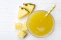 Glass of fresh pineapple juice Royalty Free Stock Photo