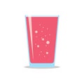Glass of Fresh Raspberry Juice Flat Icon