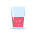 Glass of Fresh Raspberry Juice Flat Icon