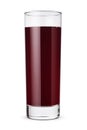 Glass of fresh red cherry juice isolated on white Royalty Free Stock Photo