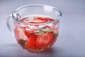 A glass of fresh strawberry infused water Royalty Free Stock Photo