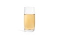 Glass of fresh sweet apple juice isolated on white background. 3D rendering realistic illustration. Glass for water