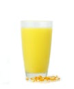 Glass of fresh sweet corn juice with corn grain Royalty Free Stock Photo