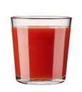 Glass with fresh tomato juice isolated on white background. Royalty Free Stock Photo