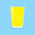 Glass of Fresh Yellow Juice Flat Icon