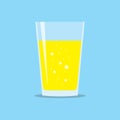 Glass of Fresh Yellow Juice Flat Icon