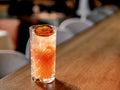 Frozen citrus cocktail with triple sec in pub Royalty Free Stock Photo