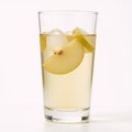 Glass of Fruit BeverageCocktail featuring Pears Isolated on White Background Royalty Free Stock Photo