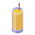 Glass fruit icon isometric vector. Carrot food
