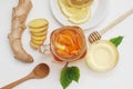 Glass of Fruit tea Dring. Ginger, lemon and Honey. Health food Concept. Healthy Drink.