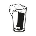 Glass full of fresh beer template Royalty Free Stock Photo