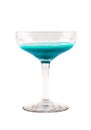 Glass full with light blue cocktail on a white background Royalty Free Stock Photo