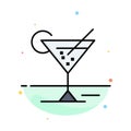 Glass, Glasses, Drink, Hotel Abstract Flat Color Icon Template