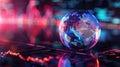 Glass Globe on Computer Keyboard Royalty Free Stock Photo