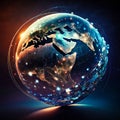 Glass globe with the earth in the middle of it Generative AI Royalty Free Stock Photo