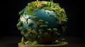 Glass globe with forest inside. Green planet, environmental conservation concept Royalty Free Stock Photo