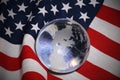 Glass Globe over Flag