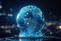 A glass globe sitting on top of a table, casting reflections and capturing the beauty of the world within, A modernized globe Royalty Free Stock Photo