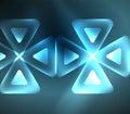 Glass glowing bright triangles on dark space design abstract background Royalty Free Stock Photo
