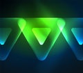 Glass glowing bright triangles on dark space design abstract background Royalty Free Stock Photo