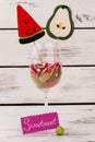 Glass goblet with colorful candies. Royalty Free Stock Photo