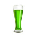 Glass with green beer isolated on white background Royalty Free Stock Photo