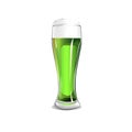 Glass with green beer isolated on white background Royalty Free Stock Photo