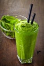 Glass of green smoothie