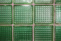 Glass green square tile wall background Royalty Free Stock Photo