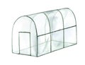 Glass greenhouse for fruits and vegetables. Watercolor hand drawing isolated on white background