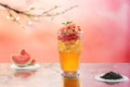 Glass of Guava Smoothie with fresh Guava fruit isolated background