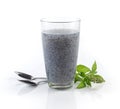 Glass of hairy basil seed