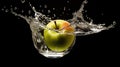 glass half apple fruit Royalty Free Stock Photo