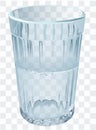 Glass half empty or half full. Glass of water on transparent background Royalty Free Stock Photo
