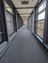 Glass hallway building carpet